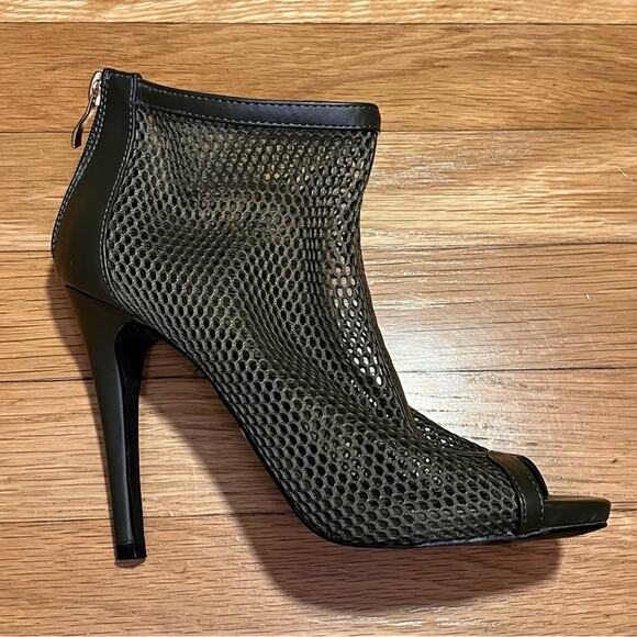 Studio F Fishnet Peep-Toe Ankle Booties - Size 37 - Picture 2 of 12